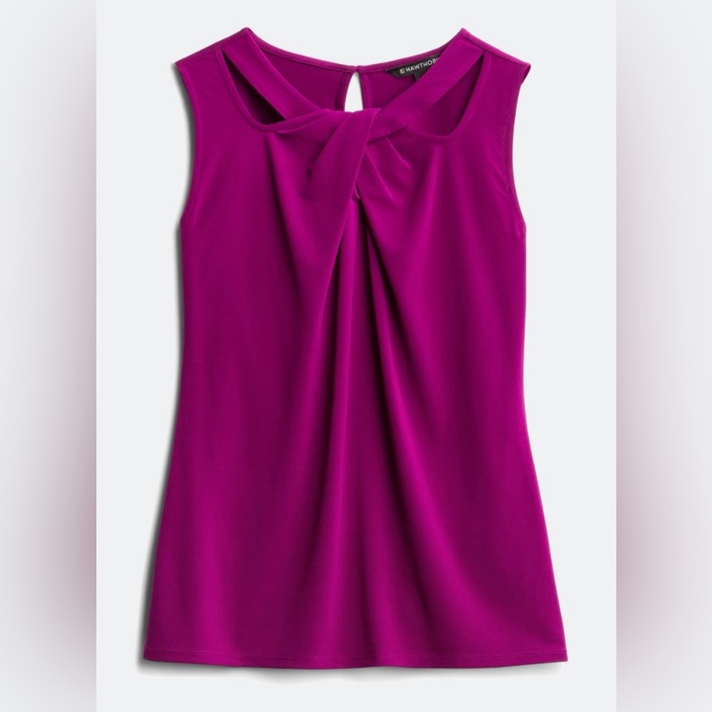 *Rarely worn!* 41 Hawthorn Fuchsia Twist Front Tank Top